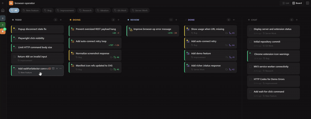 Tessera Kanban board drag and drop 데모